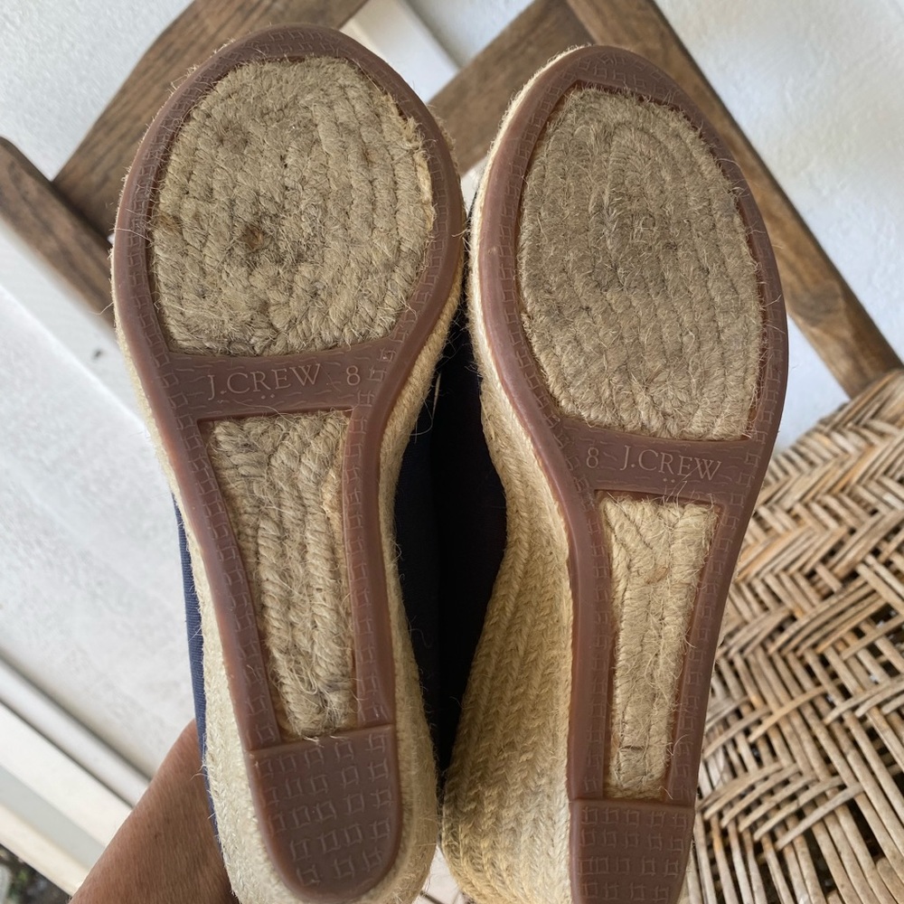 Stylish Navy Wedge Espadrilles - Picture 5 of 5